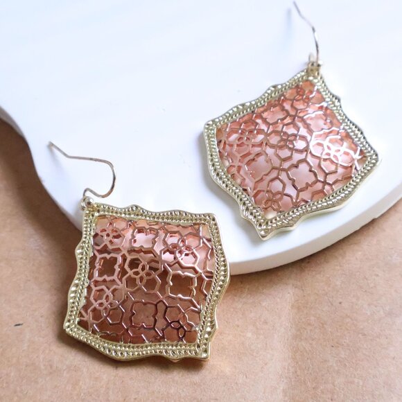 Kendra Scott Earrings | Kirsten | Rose Gold Filigree - Picture 2 of 2